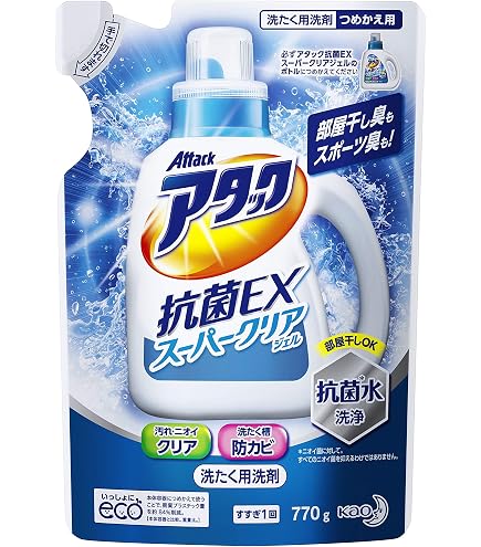 Amazon | 【まとめ買い】アタック抗菌EXスーパークリアジェル 洗濯洗剤